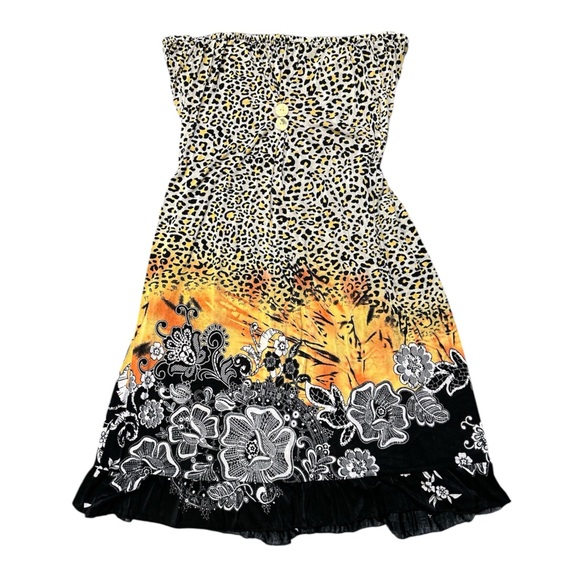 Stylish Strapless Leopard Print Dress - Picture 4 of 9